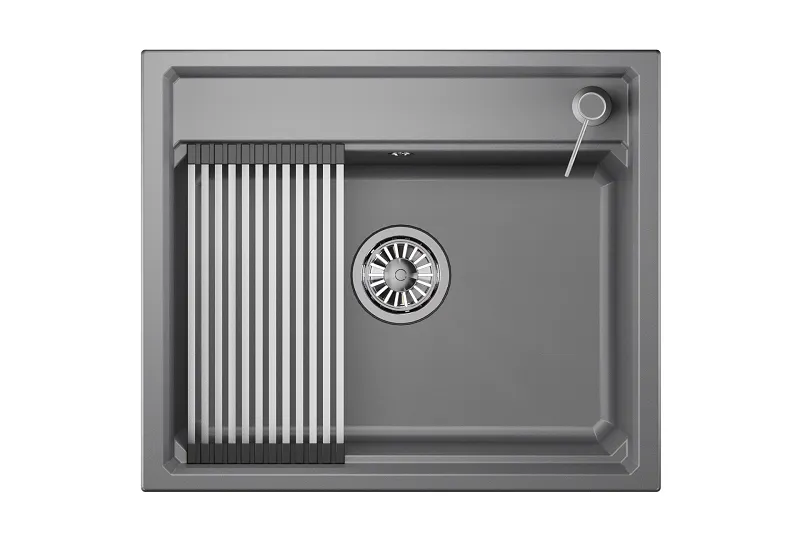 KS-6003, АЛЮМИНИУМ, кухонная мойка, кварц