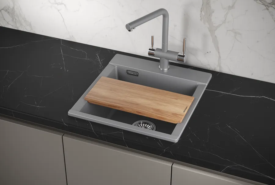 ES-4701, АЛЮМИНИУМ, кухонная мойка, кварц, ESTETICA